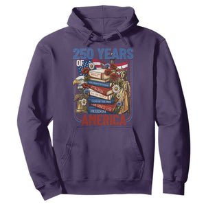 250 Years American Anniversary Hoodie Patriotic Book Reader 4th of July TS14 Purple Print Your Wear