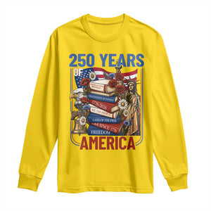 250 Years American Anniversary Long Sleeve Shirt Patriotic Book Reader 4th of July TS14 Daisy Print Your Wear