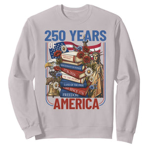 250 Years American Anniversary Sweatshirt Patriotic Book Reader 4th of July TS14 Ice Gray Print Your Wear