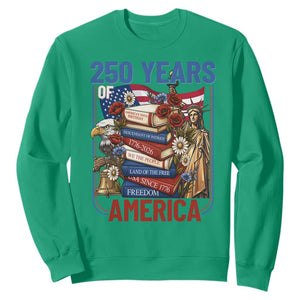 250 Years American Anniversary Sweatshirt Patriotic Book Reader 4th of July TS14 Irish Green Print Your Wear
