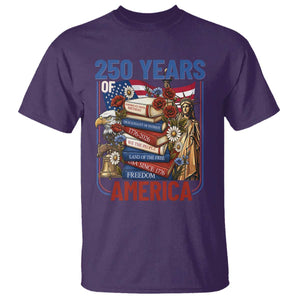 250 Years American Anniversary T Shirt Patriotic Book Reader 4th of July TS14 Purple Print Your Wear