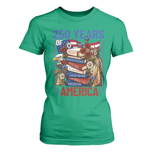 250 Years American Anniversary T Shirt For Women Patriotic Book Reader 4th of July TS14 Irish Green Print Your Wear