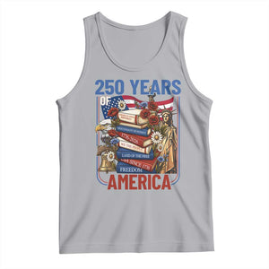 250 Years American Anniversary Tank Top Patriotic Book Reader 4th of July TS14 Athletic Heather Print Your Wear
