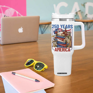 250 Years American Anniversary Tumbler With Handle Patriotic Book Reader 4th of July TS14 Print Your Wear