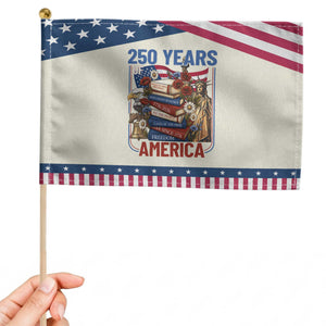 250 Years American Anniversary Patriotic Handheld Flag Book Reader 4th of July TS14 Modern 8.2" × 5.5" Beige Blue Print Your Wear