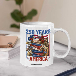250 Years American Anniversary Coffee Mug Patriotic Book Reader 4th of July TS14 Print Your Wear