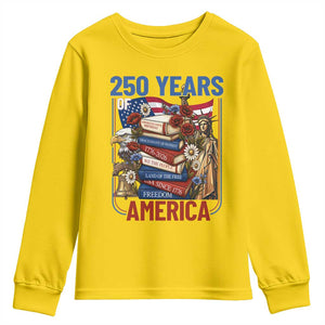 250 Years American Anniversary Youth Sweatshirt Patriotic Book Reader 4th of July TS14 Daisy Print Your Wear