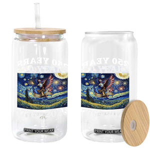 250th America Anniversary Glass Can Starry Night Patriotic Eagle Liberty Bell American Flag TS14 Print Your Wear