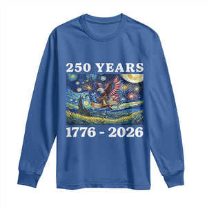250th America Anniversary Long Sleeve Shirt Starry Night Patriotic Eagle Liberty Bell American Flag TS14 Royal Blue Print Your Wear