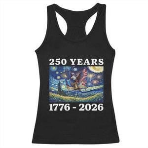 250th America Anniversary Racerback Tank Top Starry Night Patriotic Eagle Liberty Bell American Flag TS14 Black Print Your Wear