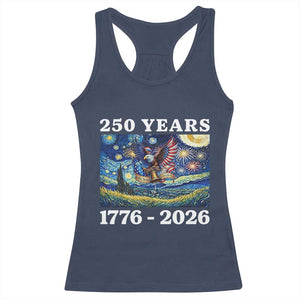 250th America Anniversary Racerback Tank Top Starry Night Patriotic Eagle Liberty Bell American Flag TS14 Navy Print Your Wear