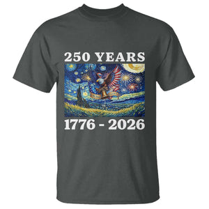 250th America Anniversary T Shirt Starry Night Patriotic Eagle Liberty Bell American Flag TS14 Dark Heather Print Your Wear