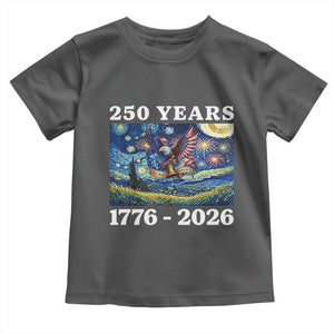 250th America Anniversary Toddler T Shirt Starry Night Patriotic Eagle Liberty Bell American Flag TS14 Dark Heather Print Your Wear