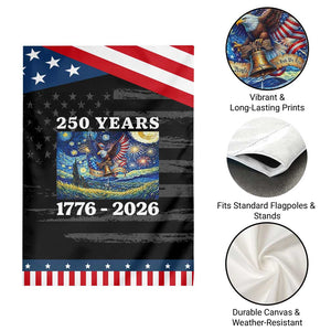 250th America Anniversary Patriotic Garden Flag Starry Night Patriotic Eagle Liberty Bell American Flag TS14 Print Your Wear
