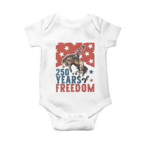 American Rodeo 250th Anniversary Baby Onesie Western Cowboy Patriotic Fourth of July TS14 White Print Your Wear