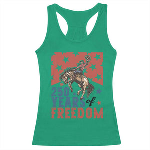 American Rodeo 250th Anniversary Racerback Tank Top Western Cowboy Patriotic Fourth of July TS14 Irish Green Print Your Wear