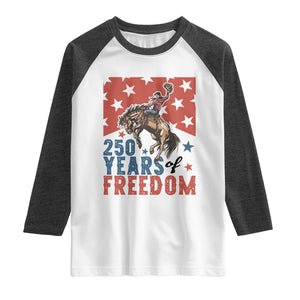 American Rodeo 250th Anniversary Raglan Shirt Western Cowboy Patriotic Fourth of July TS14 White Heather Charcoal Print Your Wear