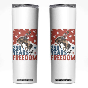 American Rodeo 250th Anniversary Skinny Tumbler Western Cowboy Patriotic Fourth of July TS14 White Print Your Wear