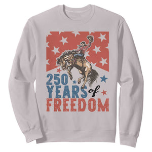 American Rodeo 250th Anniversary Sweatshirt Western Cowboy Patriotic Fourth of July TS14 Ice Gray Print Your Wear