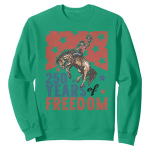 American Rodeo 250th Anniversary Sweatshirt Western Cowboy Patriotic Fourth of July TS14 Irish Green Print Your Wear
