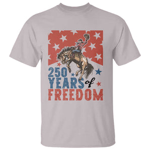 American Rodeo 250th Anniversary T Shirt Western Cowboy Patriotic Fourth of July TS14 Ice Gray Print Your Wear