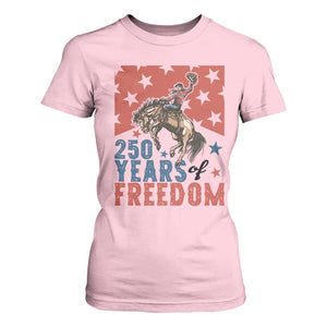 American Rodeo 250th Anniversary T Shirt For Women Western Cowboy Patriotic Fourth of July TS14 Light Pink Print Your Wear