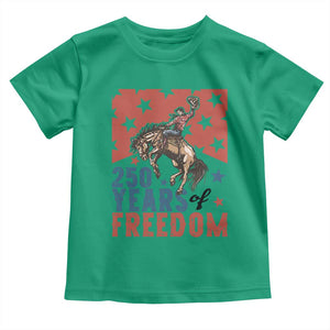 American Rodeo 250th Anniversary Toddler T Shirt Western Cowboy Patriotic Fourth of July TS14 Irish Green Print Your Wear