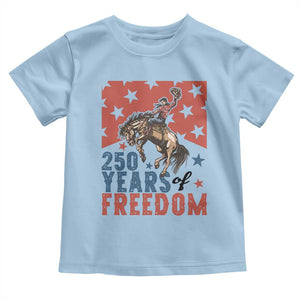 American Rodeo 250th Anniversary Toddler T Shirt Western Cowboy Patriotic Fourth of July TS14 Light Blue Print Your Wear