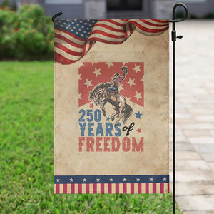 American Rodeo 250th Anniversary Patriotic Garden Flag Western Cowboy Patriotic Fourth of July TS14 Vintage Rustic Tan Navy Print Your Wear