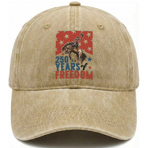 American Rodeo 250th Anniversary Washed Cotton Baseball Cap Western Cowboy Patriotic Fourth of July TS14 Print Your Wear
