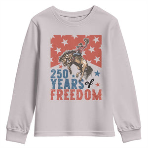 American Rodeo 250th Anniversary Youth Sweatshirt Western Cowboy Patriotic Fourth of July TS14 Ice Gray Print Your Wear