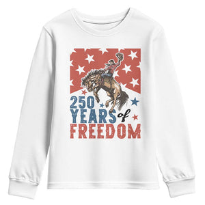 American Rodeo 250th Anniversary Youth Sweatshirt Western Cowboy Patriotic Fourth of July TS14 White Print Your Wear