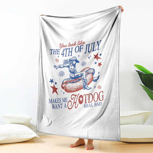 Western Cowgirl You Look Like the 4th of July Throw Blanket Makes Me Want A Hot Dog Real Bad TS14 Print Your Wear