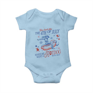 Western Cowgirl You Look Like the 4th of July Baby Onesie Makes Me Want A Hot Dog Real Bad TS14 Light Blue Print Your Wear