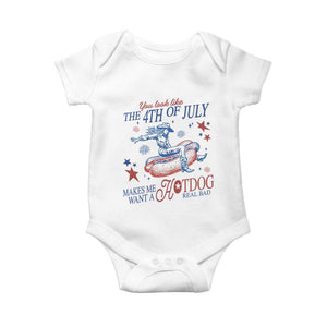 Western Cowgirl You Look Like the 4th of July Baby Onesie Makes Me Want A Hot Dog Real Bad TS14 White Print Your Wear