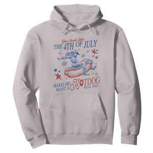 Western Cowgirl You Look Like the 4th of July Hoodie Makes Me Want A Hot Dog Real Bad TS14 Ice Gray Print Your Wear
