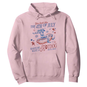 Western Cowgirl You Look Like the 4th of July Hoodie Makes Me Want A Hot Dog Real Bad TS14 Light Pink Print Your Wear