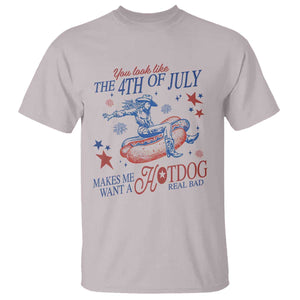 Western Cowgirl You Look Like the 4th of July T Shirt Makes Me Want A Hot Dog Real Bad TS14 Ice Gray Print Your Wear