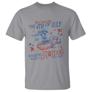 Western Cowgirl You Look Like the 4th of July T Shirt Makes Me Want A Hot Dog Real Bad TS14 Sport Gray Print Your Wear