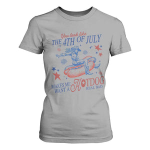 Western Cowgirl You Look Like the 4th of July T Shirt For Women Makes Me Want A Hot Dog Real Bad TS14 Sport Gray Print Your Wear