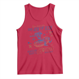Western Cowgirl You Look Like the 4th of July Tank Top Makes Me Want A Hot Dog Real Bad TS14 Red Print Your Wear