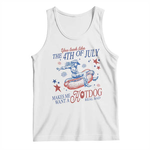 Western Cowgirl You Look Like the 4th of July Tank Top Makes Me Want A Hot Dog Real Bad TS14 White Print Your Wear