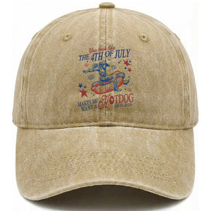 Western Cowgirl You Look Like the 4th of July Washed Cotton Baseball Cap Makes Me Want A Hot Dog Real Bad TS14 Print Your Wear