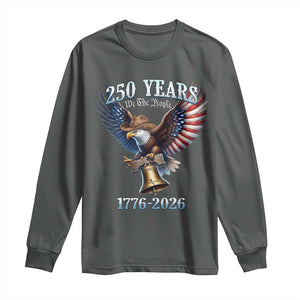 American Rodeo 250th Anniversary Long Sleeve Shirt Western Cowboy Eagle Patriotic 4th of July TS14 Dark Heather Print Your Wear