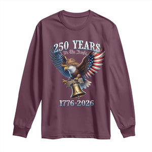 American Rodeo 250th Anniversary Long Sleeve Shirt Western Cowboy Eagle Patriotic 4th of July TS14 Maroon Print Your Wear