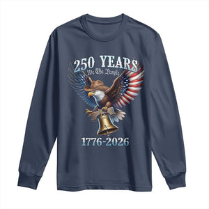 American Rodeo 250th Anniversary Long Sleeve Shirt Western Cowboy Eagle Patriotic 4th of July TS14 Navy Print Your Wear