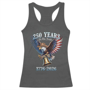 American Rodeo 250th Anniversary Racerback Tank Top Western Cowboy Eagle Patriotic 4th of July TS14 Dark Heather Print Your Wear