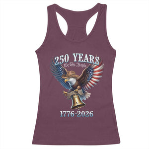 American Rodeo 250th Anniversary Racerback Tank Top Western Cowboy Eagle Patriotic 4th of July TS14 Maroon Print Your Wear