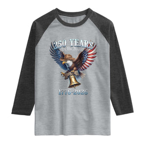 American Rodeo 250th Anniversary Raglan Shirt Western Cowboy Eagle Patriotic 4th of July TS14 Heather Gray Heather Charcoal Print Your Wear