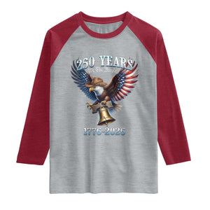 American Rodeo 250th Anniversary Raglan Shirt Western Cowboy Eagle Patriotic 4th of July TS14 Heather Gray Heather Red Print Your Wear
